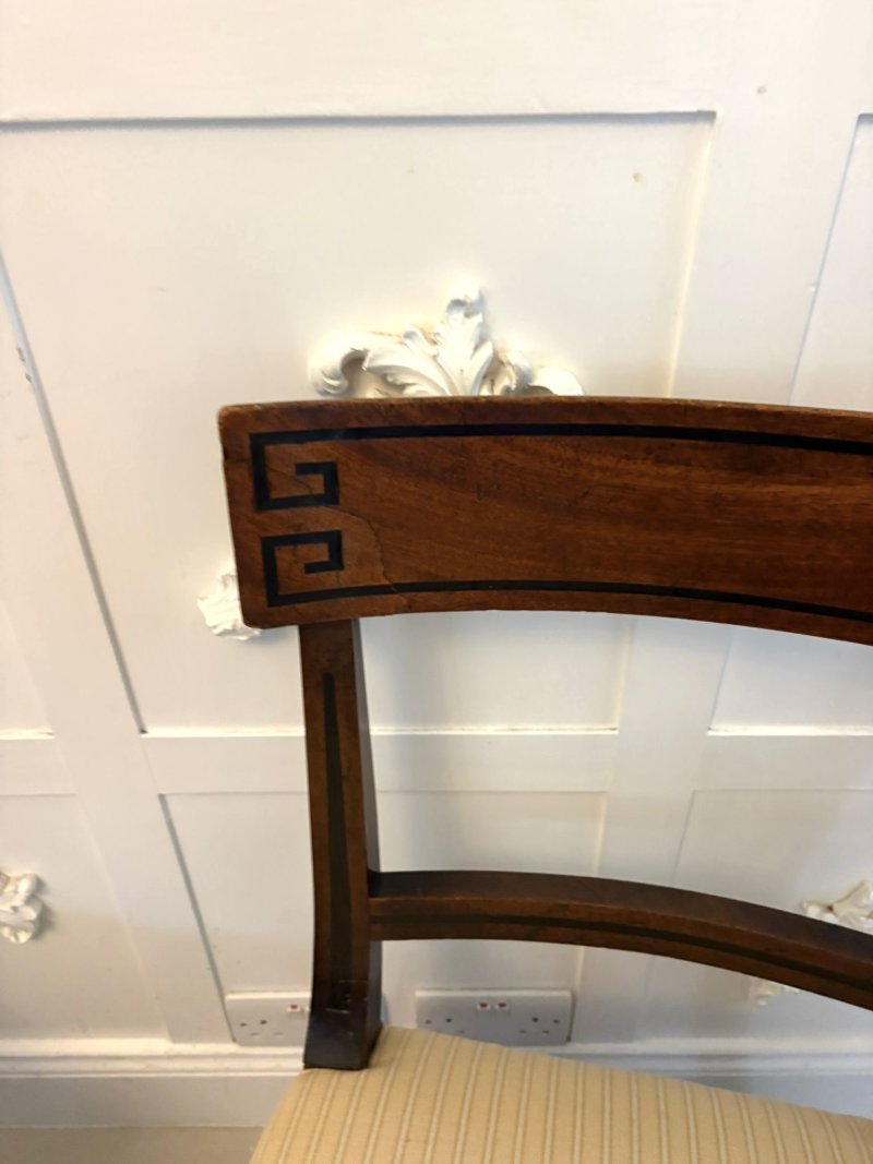 Antique English Regency Mahogany Klismos Dining Side Chairs – Pair - Image 3